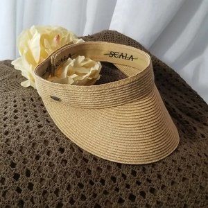 Scala Braided Visor Hat, $15